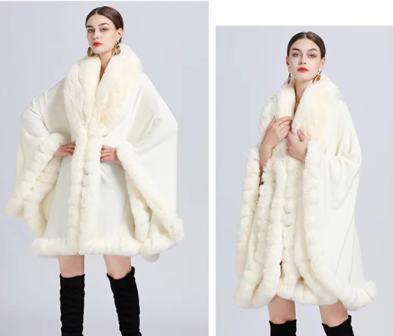 Feel Wrap Solid Waist Classic Fur Faux Elegant And Vintage Coat