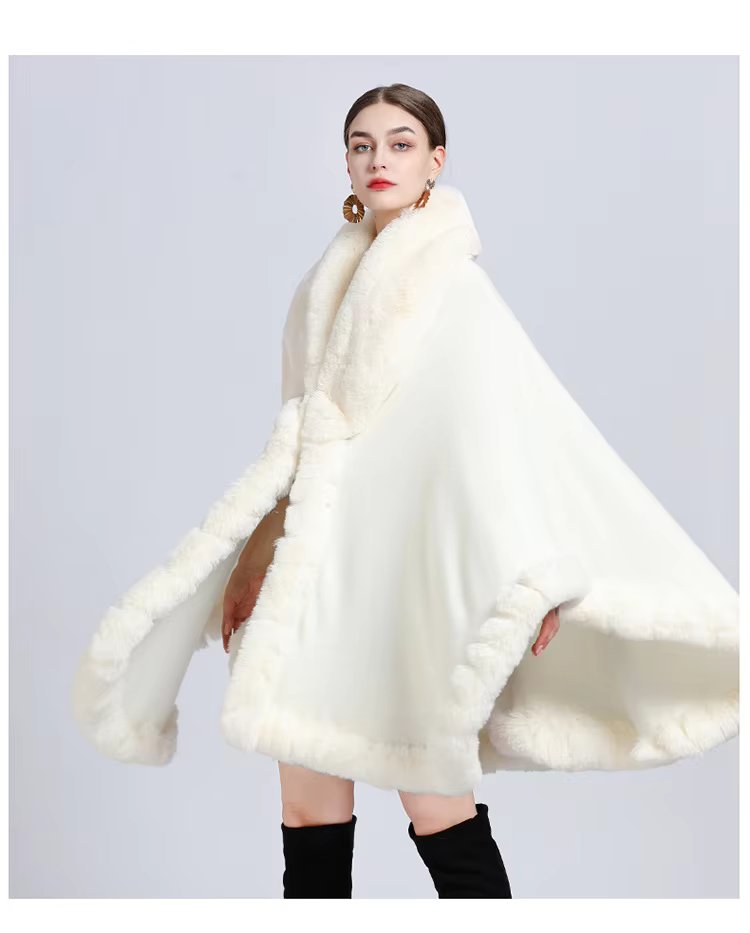 Feel Wrap Solid Waist Classic Fur Faux Elegant And Vintage Coat