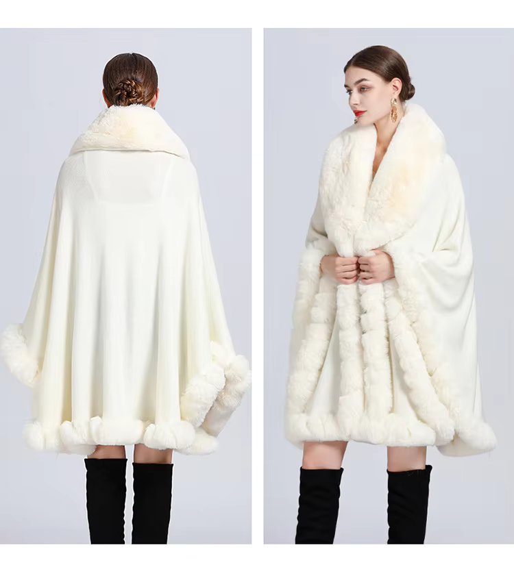 Feel Wrap Solid Waist Classic Fur Faux Elegant And Vintage Coat
