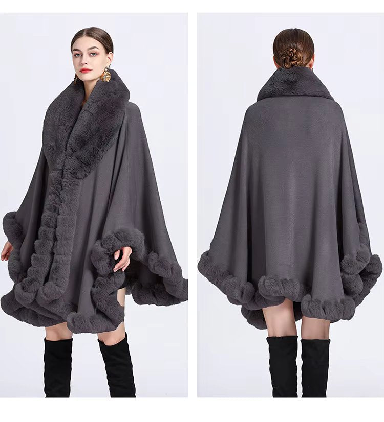 Feel Wrap Solid Waist Classic Fur Faux Elegant And Vintage Coat