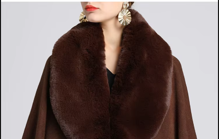Feel Wrap Solid Waist Classic Fur Faux Elegant And Vintage Coat
