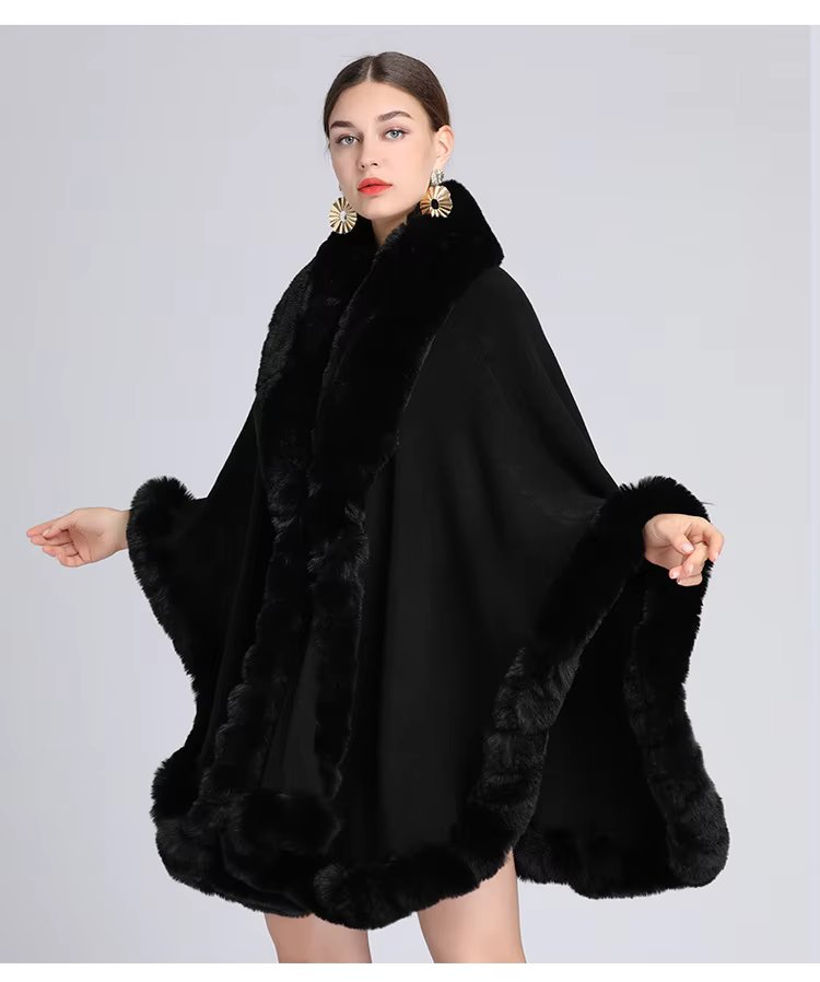 Feel Wrap Solid Waist Classic Fur Faux Elegant And Vintage Coat