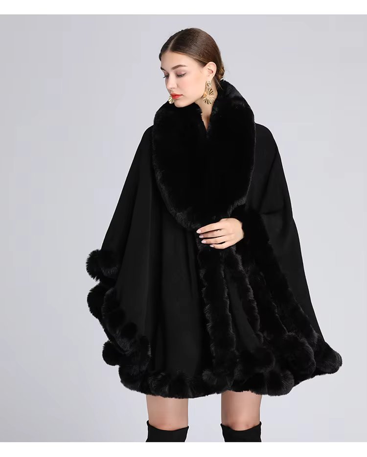 Feel Wrap Solid Waist Classic Fur Faux Elegant And Vintage Coat