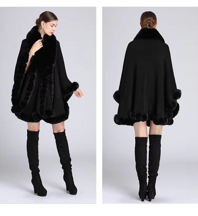 Feel Wrap Solid Waist Classic Fur Faux Elegant And Vintage Coat