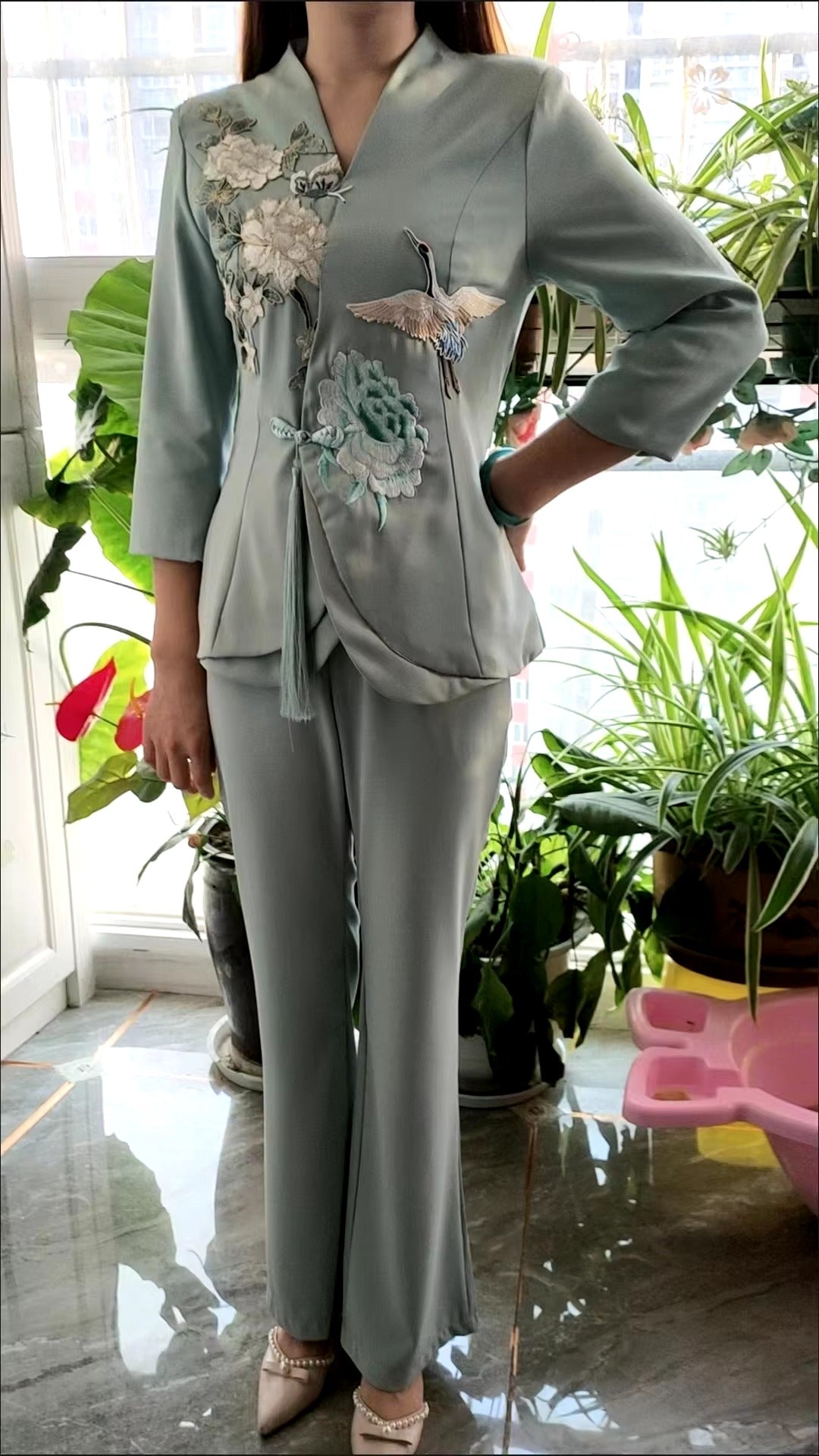 Formal Designer Evening Party Blazer And Pant 2 Pieces Set