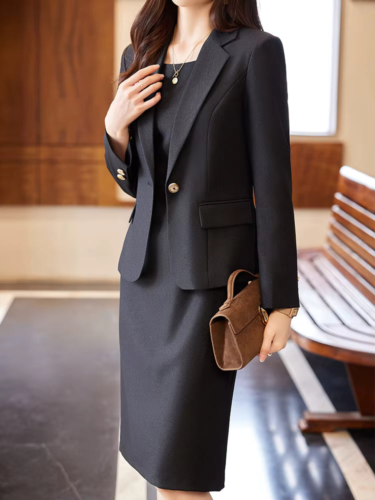 Formal High Quality Business Work Blazer And Skirt Two Piece Set