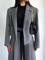 Formal Long Sleeve Blazer Loose Office Trousers 2 Piece Sets
