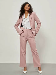 Formal Long Sleeve Single Button Loose Blazer And Pants 2 Pieces Suit