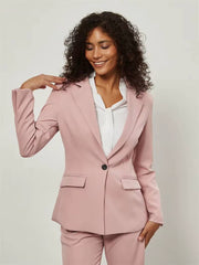 Formal Long Sleeve Single Button Loose Blazer And Pants 2 Pieces Suit