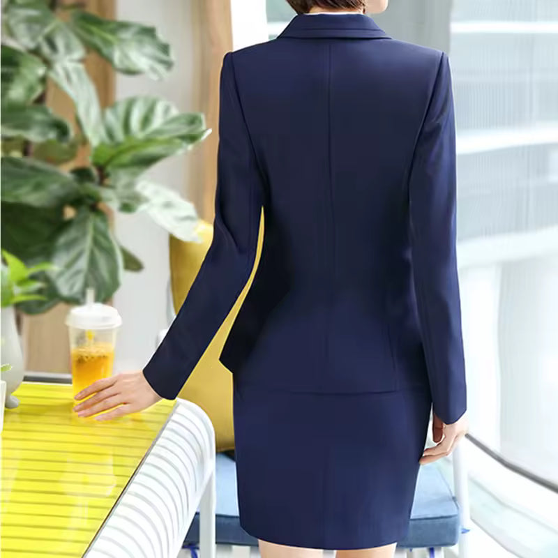 Formal Notched Slim Pant Long Sleeve Blazer 2 Piece Suit