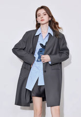 Formal Single Breasted Turn Down Collar Jacket And Skirt 2 Piece Suit