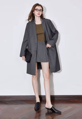 Formal Single Breasted Turn Down Collar Jacket And Skirt 2 Piece Suit