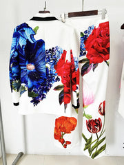 Formal Single Button Gorgeous Floral Printed Blazer And Pants Designer Suit Set