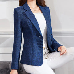 Formal Slim Single Breasted Business Style Medium Stretch Blazer