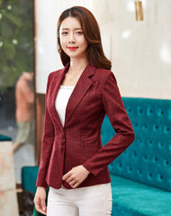 Formal Slim Single Breasted Business Style Medium Stretch Blazer
