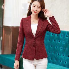 Formal Slim Single Breasted Business Style Medium Stretch Blazer
