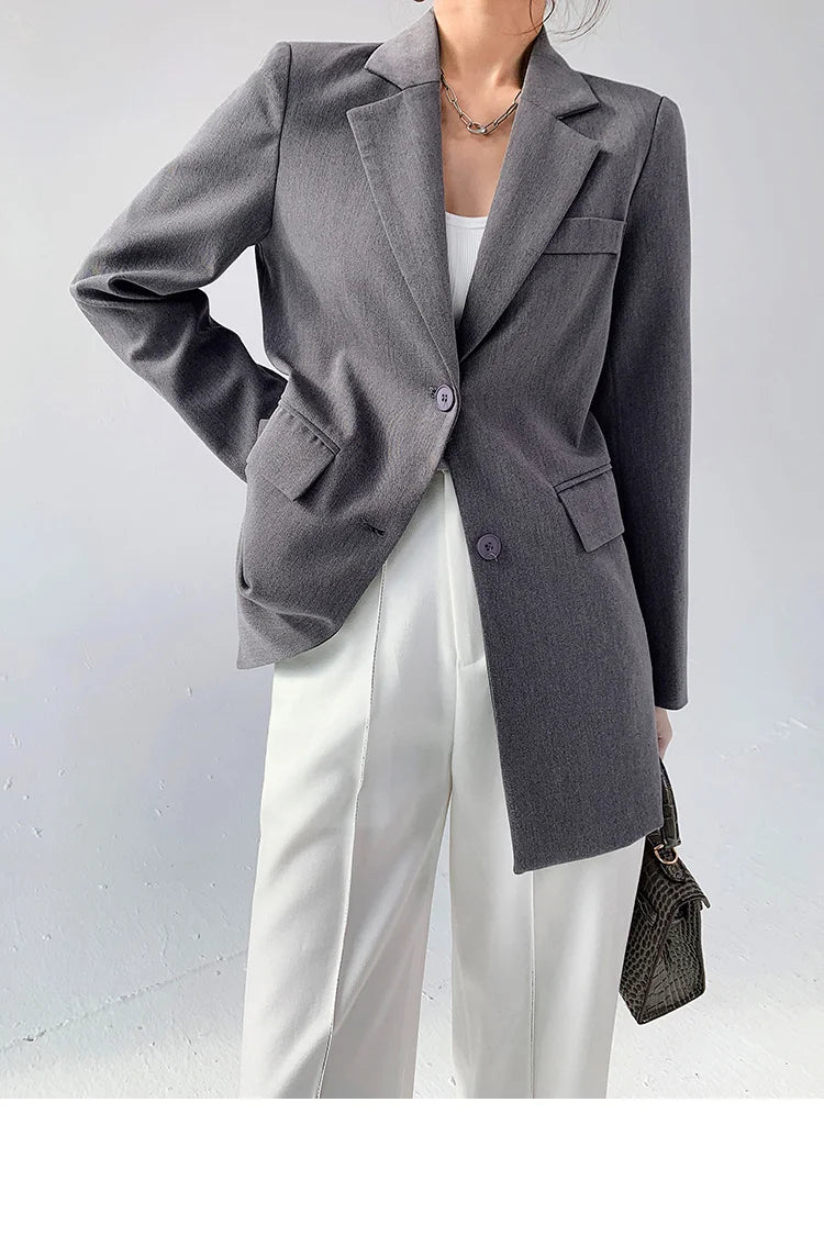 Formal Tide Designer Notched Long Sleeve Button Blazer