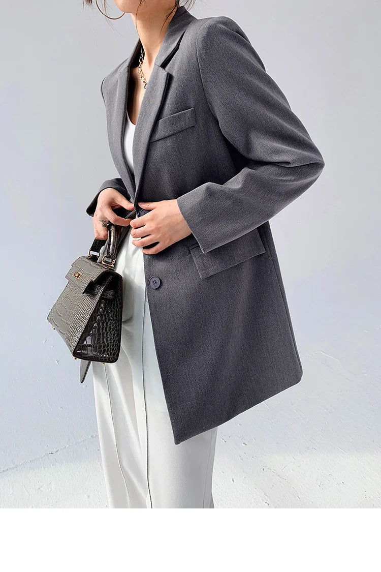 Formal Tide Designer Notched Long Sleeve Button Blazer