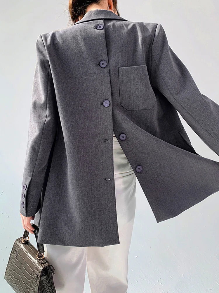 Formal Tide Designer Notched Long Sleeve Button Blazer