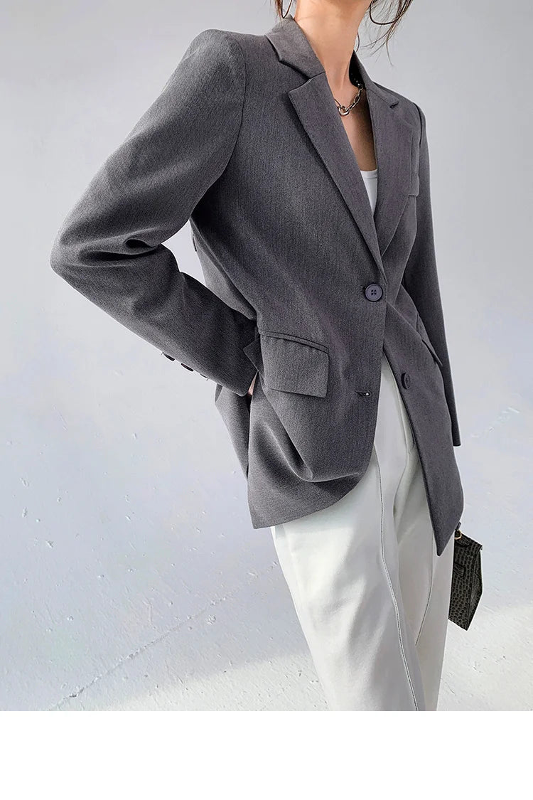 Formal Tide Designer Notched Long Sleeve Button Blazer