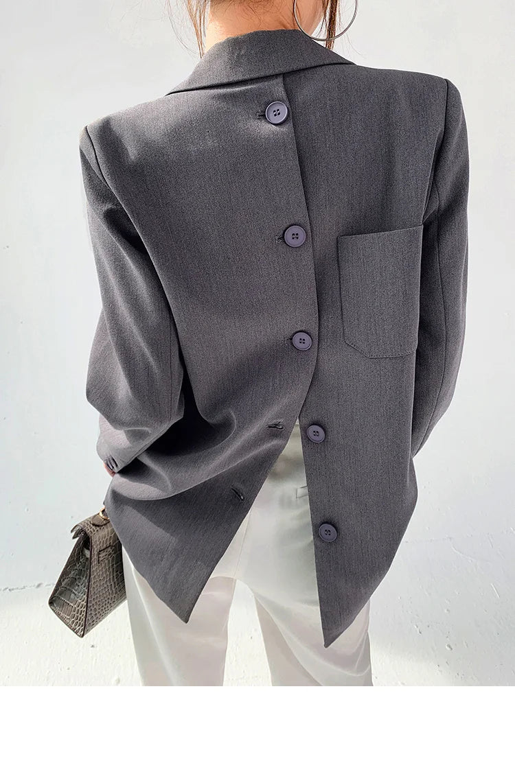 Formal Tide Designer Notched Long Sleeve Button Blazer