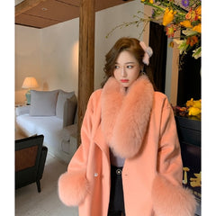 Fox hair stitched Double-sided Coat