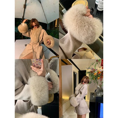 Fox hair stitched Double-sided Coat