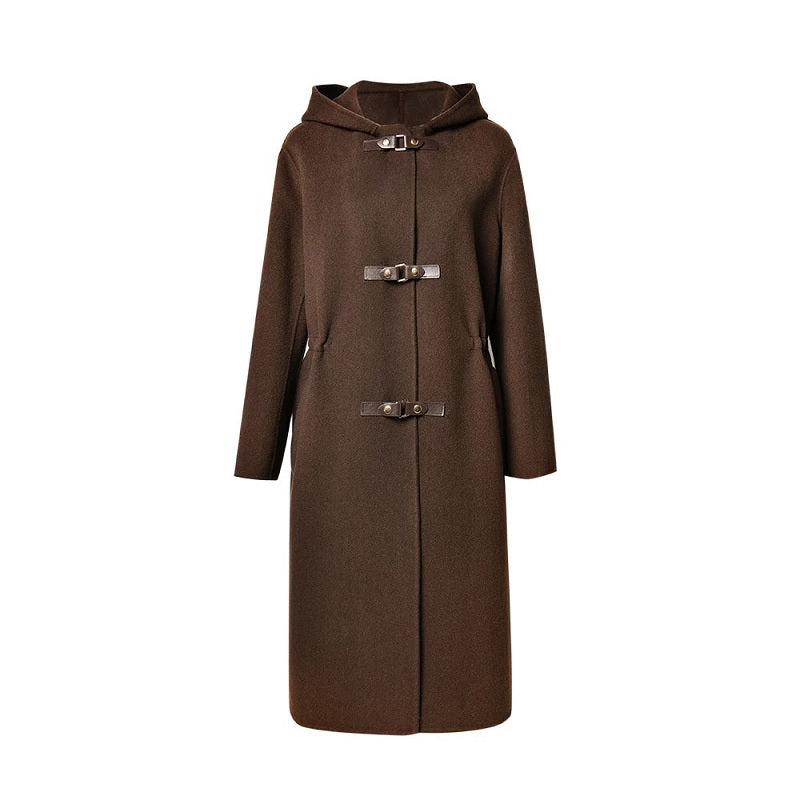 French Loose Casual Fashion Korean Buckle Long Coat