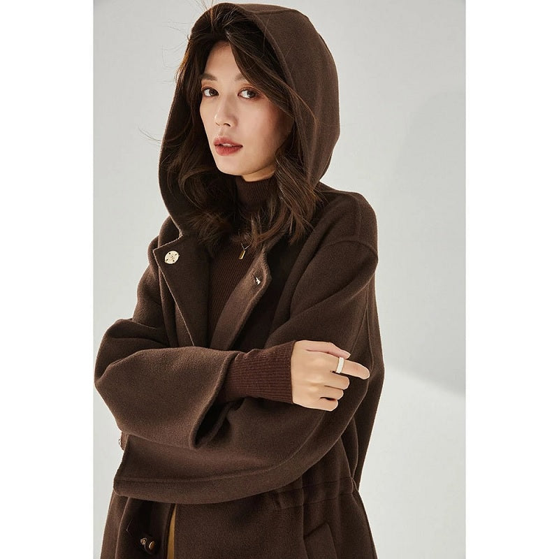 French Loose Casual Fashion Korean Buckle Long Coat