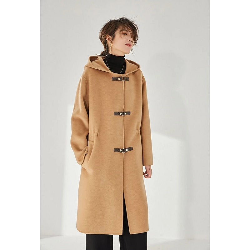 French Loose Casual Fashion Korean Buckle Long Coat