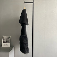 High-Quality Cashmere Blend Cloak Shawl Patchwork Coat