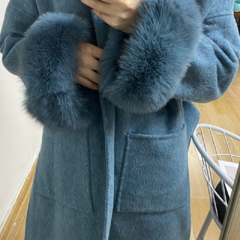 High-Quality Natural Cashmere Woolen Coat