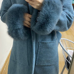 High-Quality Natural Cashmere Woolen Coat