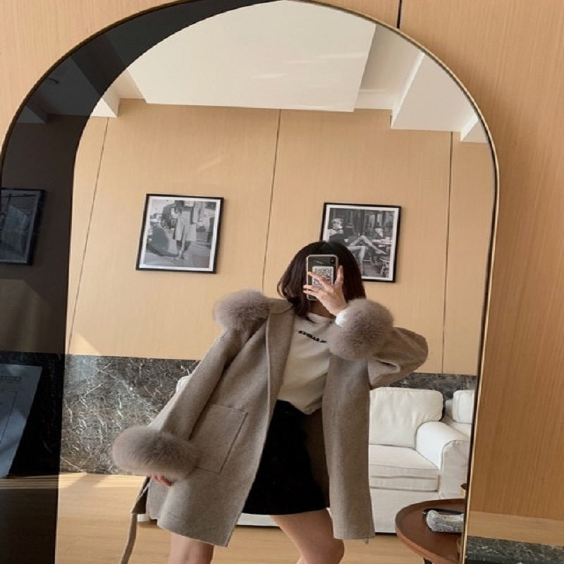 High-Quality Natural Cashmere Woolen Coat