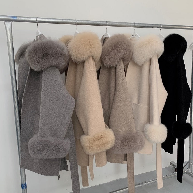 High-Quality Natural Cashmere Woolen Coat
