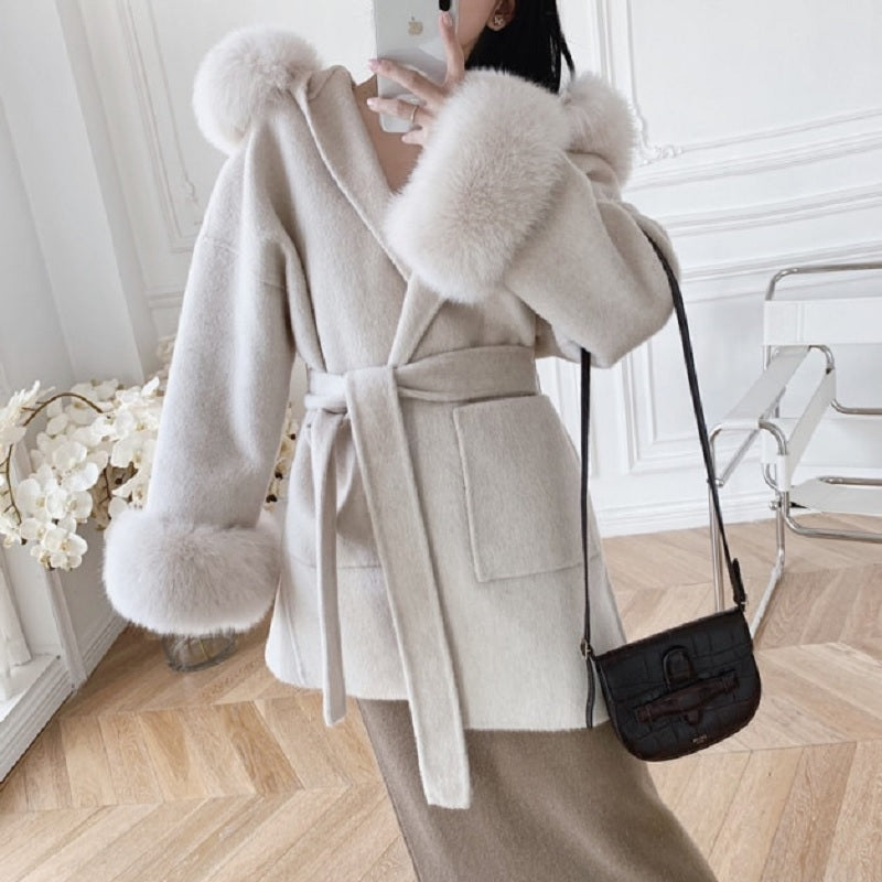High-Quality Natural Cashmere Woolen Coat