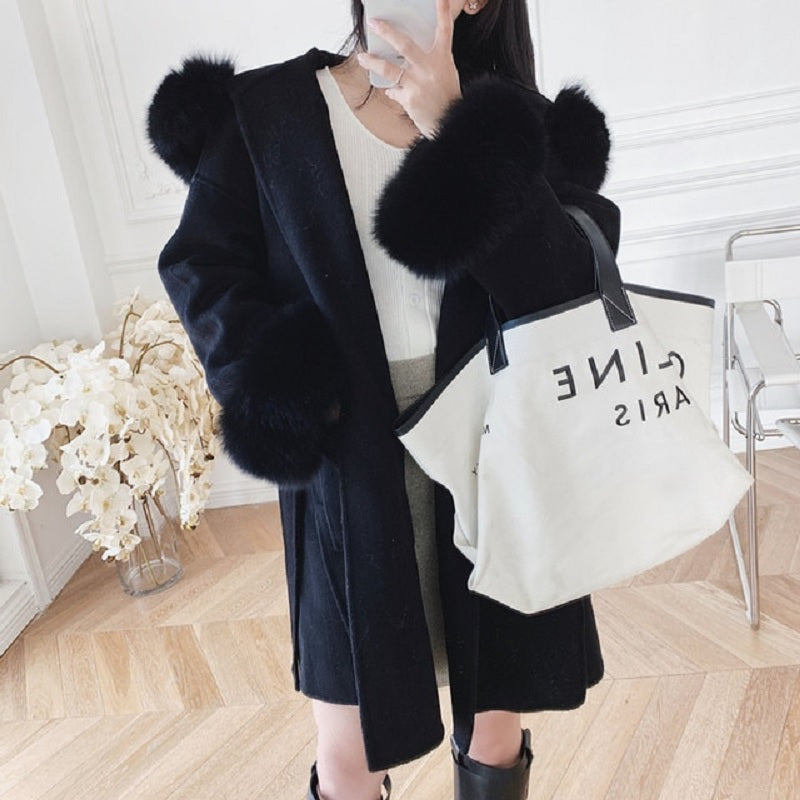 High-Quality Natural Cashmere Woolen Coat