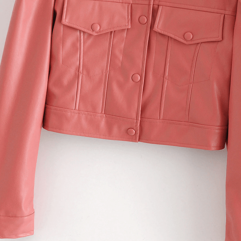 High Street PU Faux Leather Cropped Moto Bike Jacket