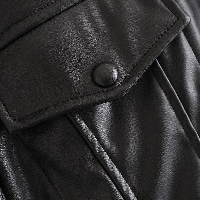 High Street PU Faux Leather Cropped Moto Bike Jacket