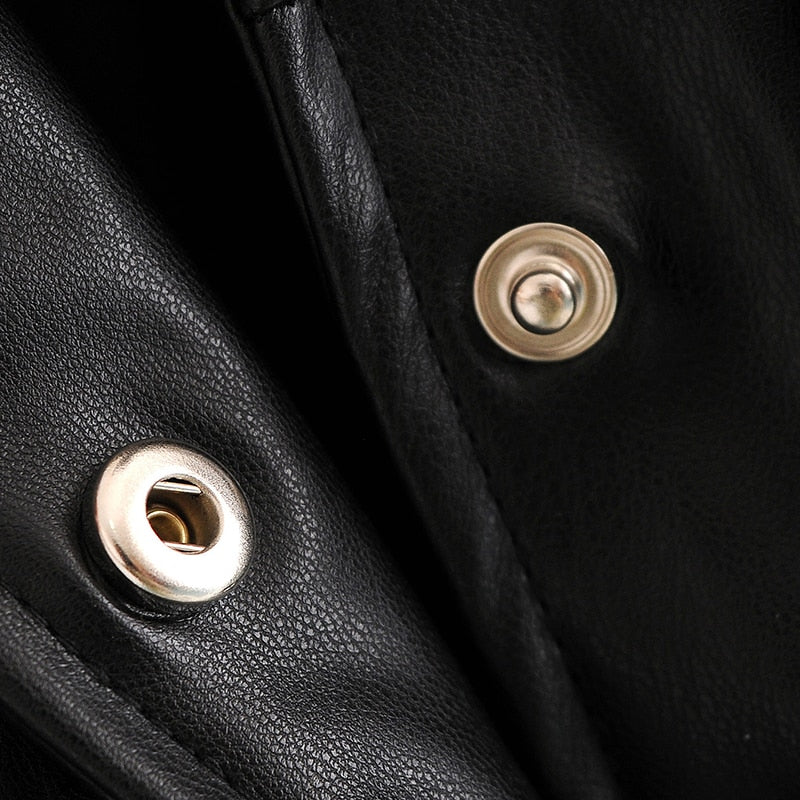 High Street PU Faux Leather Cropped Moto Bike Jacket