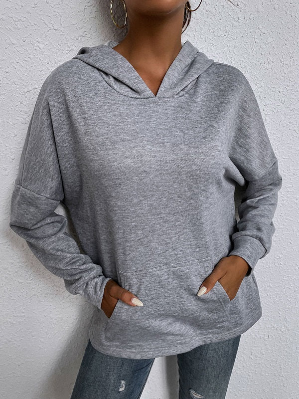 Hoodie Long Sleeves Pockets Cotton Hooded Sweatshirt