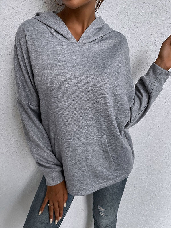 Hoodie Long Sleeves Pockets Cotton Hooded Sweatshirt