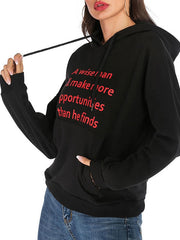 Hoodie Long Sleeves Printed Cotton Classic Hooded Sweatshirt