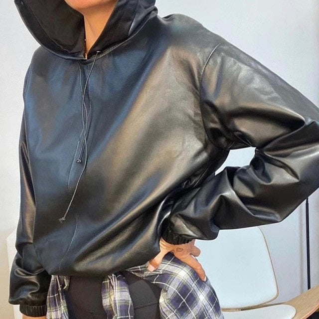 Hoodie Sport Style Coat All-Match Pullovers Punk Crop Tops Casual
