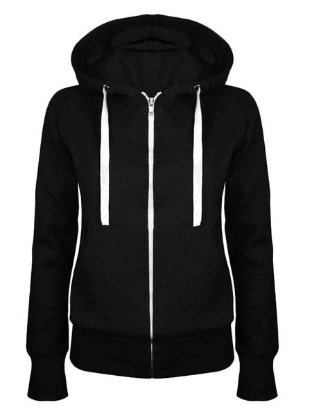 Hoodies Hooded Long Sleeve Zipper Strappy Sweatshirt