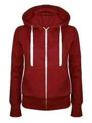 Hoodies Hooded Long Sleeve Zipper Strappy Sweatshirt