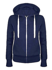 Hoodies Hooded Long Sleeve Zipper Strappy Sweatshirt