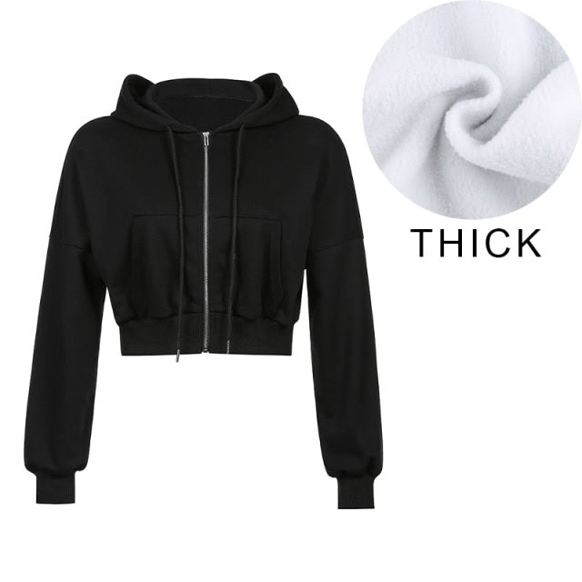 Hoodies Sweatshirt Tracksuit Long Sleeve Crop Top Fashion