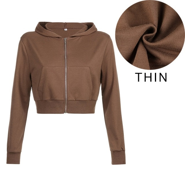 Hoodies Sweatshirt Tracksuit Long Sleeve Crop Top Fashion