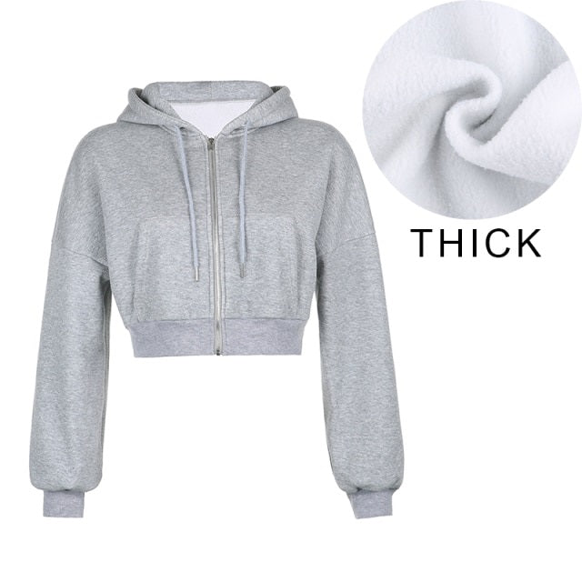 Hoodies Sweatshirt Tracksuit Long Sleeve Crop Top Fashion